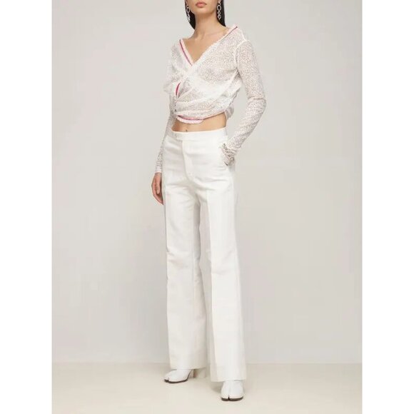 Y/PROJECT WHITE TWISTED LACE L/S TOP, MEDIUM - Picture 1 of 12
